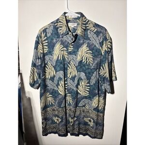 Pierre Cardin‎ Men's XL Hawaiian Print Floral Short Sleeve Shirt 100% Rayon